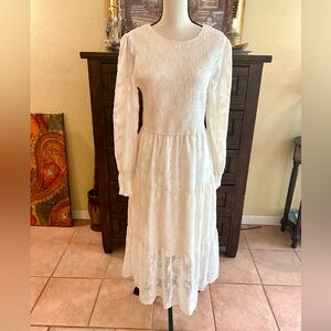 Long Sleeve Lace Floral Dress